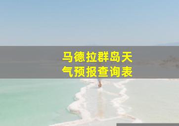 马德拉群岛天气预报查询表