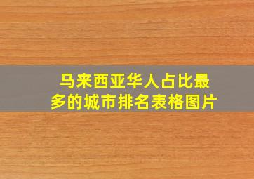 马来西亚华人占比最多的城市排名表格图片