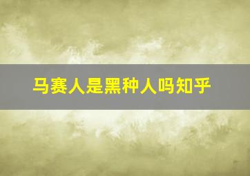 马赛人是黑种人吗知乎