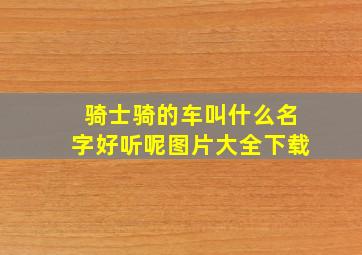 骑士骑的车叫什么名字好听呢图片大全下载