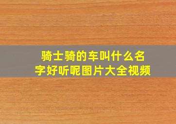 骑士骑的车叫什么名字好听呢图片大全视频