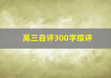 高三自评300字综评