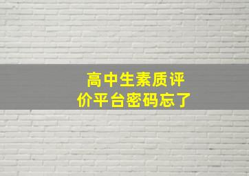 高中生素质评价平台密码忘了