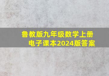 鲁教版九年级数学上册电子课本2024版答案