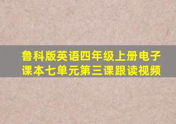 鲁科版英语四年级上册电子课本七单元第三课跟读视频