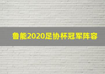 鲁能2020足协杯冠军阵容