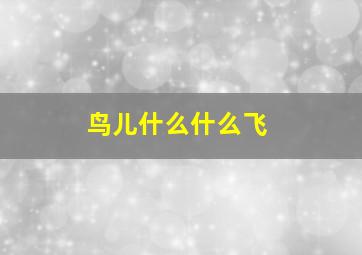 鸟儿什么什么飞