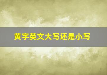 黄字英文大写还是小写