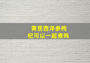 黄芪西洋参枸杞可以一起煮吗