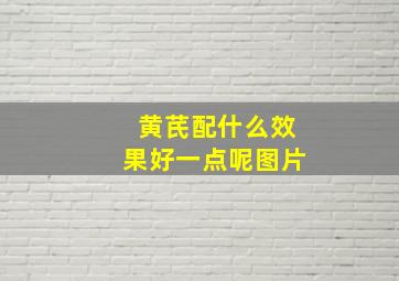 黄芪配什么效果好一点呢图片