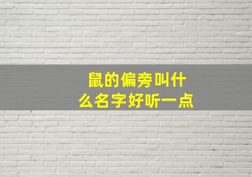 鼠的偏旁叫什么名字好听一点