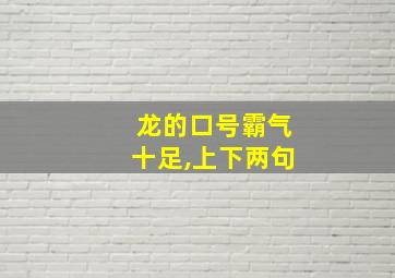 龙的口号霸气十足,上下两句